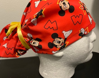 Women’s Mickey Mouse ponytail OR scrub cap
