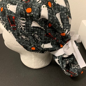 Women’s Halloween character kitties ponytail OR scrub cap