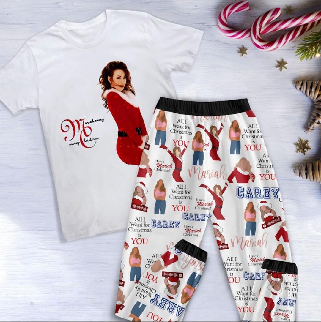 Mariah Carey Pajamas Set, Mariah Carey Christmas Pajamas Set, Mariah