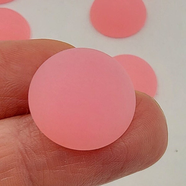 Round Cabochon, Frosted Dome, Cotton Candy Colors, Acrylic Lucite flat back Cabochon, Frosted, Blue, Pink, Clear, 18 mm