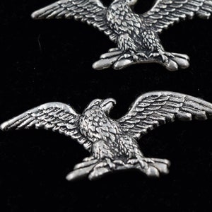 Vintage American Eagle Cabochon, 2-Zoll-Adler, Indianer Adler, Weißkopfseeadler, Adlerverzierung, Silber mit antikem Finish, 4 Stück