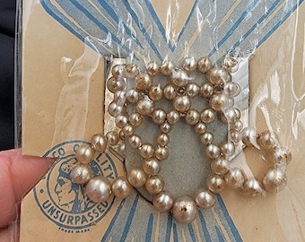 Scivoli per sciarpa vintage, perle intrecciate, realizzati in Giappone, scivoli per sciarpa di perle, realizzati in Giappone, 1930-1940