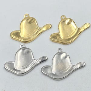 Cowboy Hat, Cowgirl Hat, Western Hat, Rodeo Hat, Western Hat Charm, Silver Cowboy Hat, Gold Cowboy Hat, 8 pieces