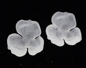 20MM Frosted Lucite Flower, Frosted Flower, Violet flower, Acrylic with Frost Finish, Bridal Beads, 20mm Flower Embellishment,6 pieces