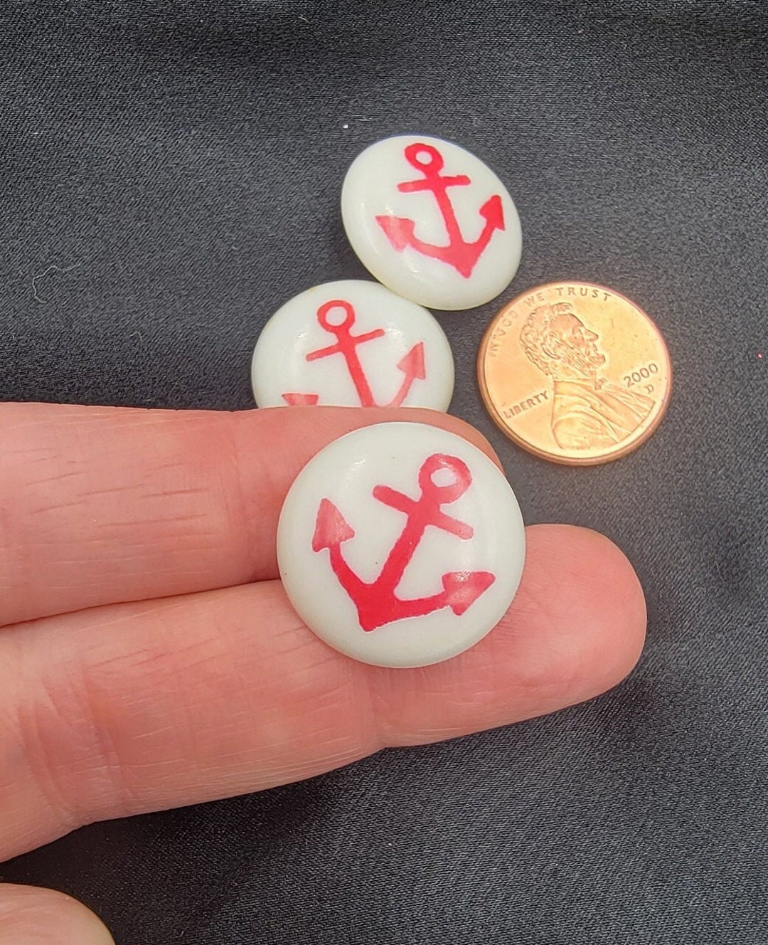Vintage Anchor Buttons, White Shank Button, Anchor Buttons, Nautical ...