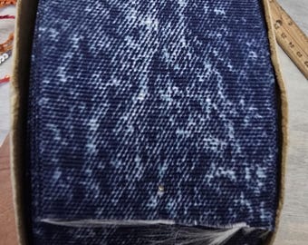 Vintage Fabric Ribbon, Blue and White, Blue jean effect, Ribbon, Trim-Decorations, Large Ribbon, Denim Trim, 2 1/4", 50 yards