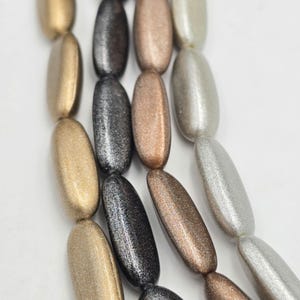 Tube Bead, Vintage Acrylic, Air Brush Finish, Bronze, Gold, Silver, and Black, American Acrylic Beads,10 beads, 25x10mm!