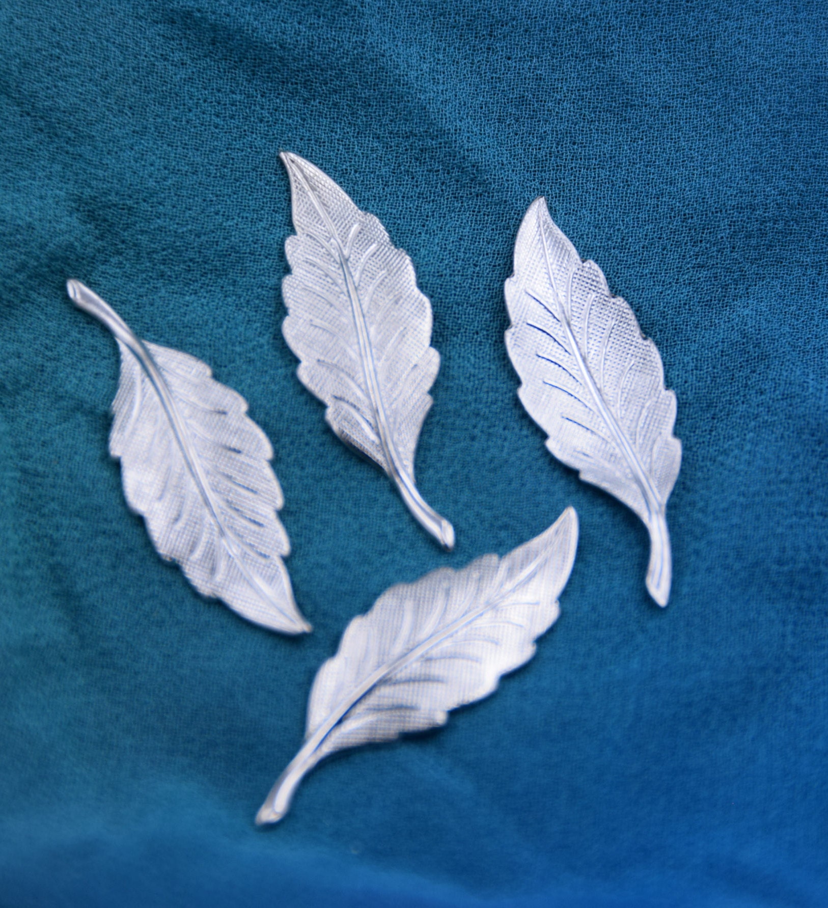 Hoja de metal hojas de plata antiguas ramas de metal Etsy