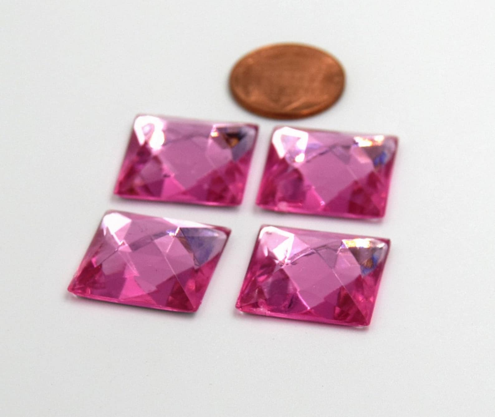 4 Vintage Square Rhinestone 20 Mm Square Embellishment Etsy