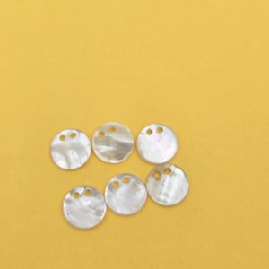Vintage Buttons, 6 white mother of pearl buttons, Buttons from the early 1900&#39;s, 10mm or 3/8&quot;