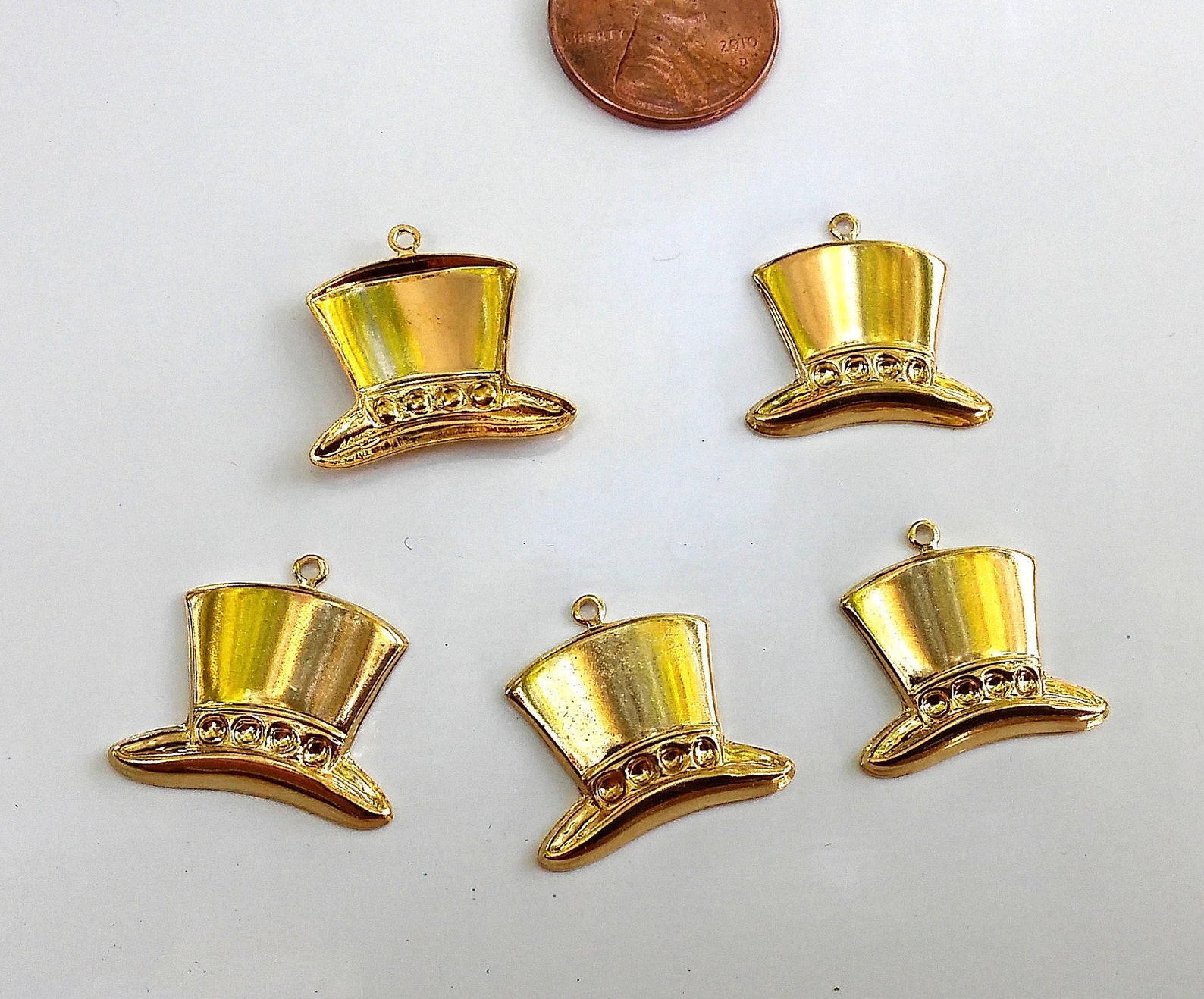 Gold Top Hat Charms New Years Eve Hat Hat Charm Top Hat - Etsy