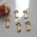 Skeleton Keys, Keys for locks, House Key, Key for doors, Gold Key, locked heart, 20mm Key, 4 pieces 
