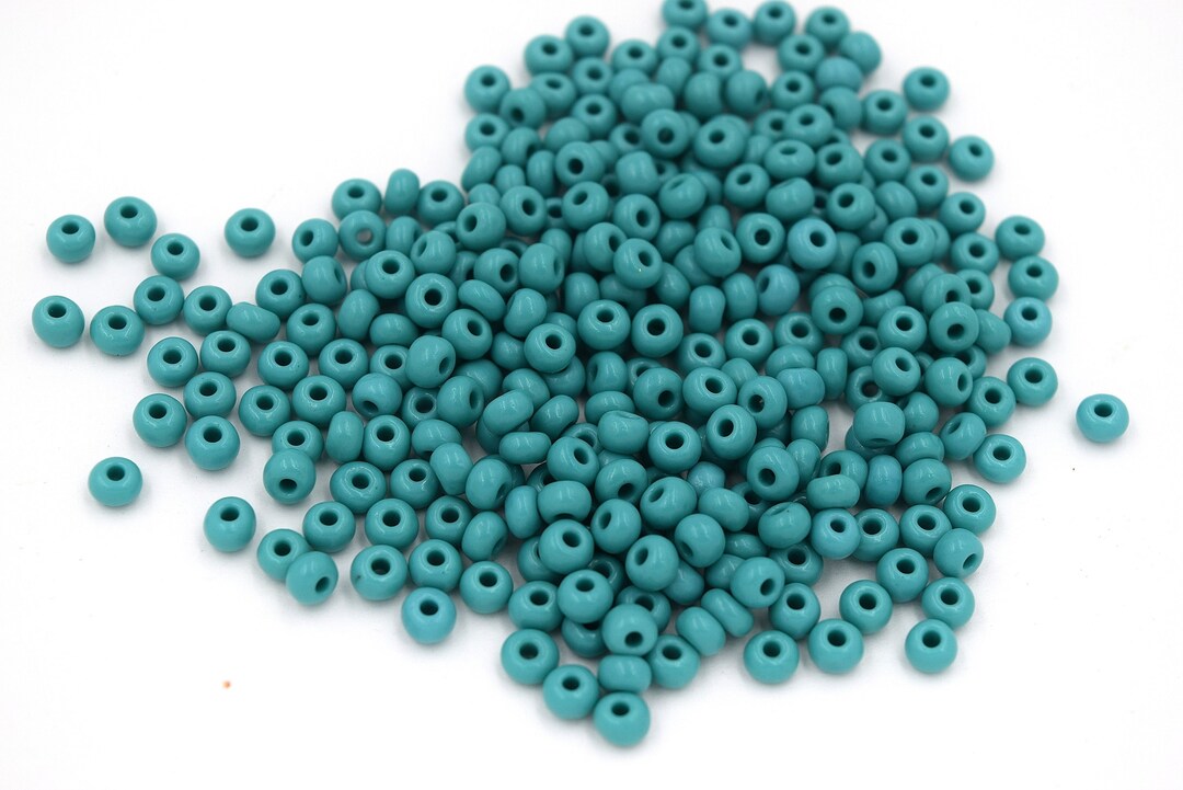 6/0 Pony Bead, Opaque Turquoise or White, Vintage Czech Glass Bead ...