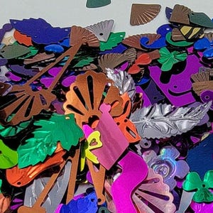 Vintage Czech Sequins: Jewel Tone Mix, Assorted Shapes (10 Grams)