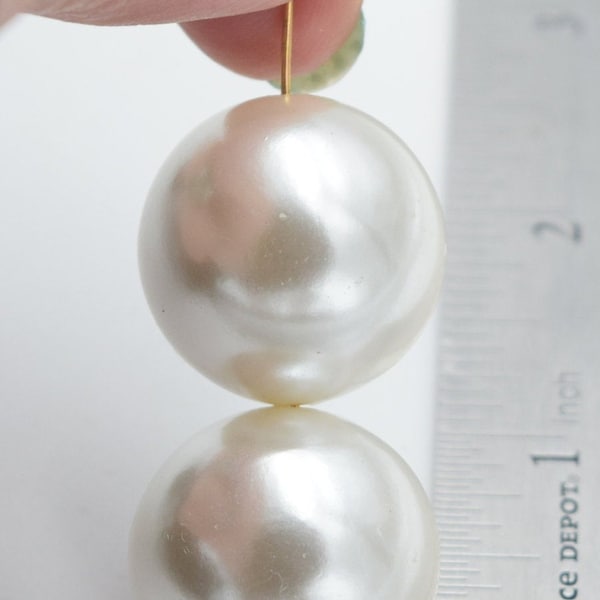 4 fausses perles rondes japonaises vintage, 18,20,22 mm, perles vintage, perles haute brillance, fabrication japonaise, perle ronde, fausses perles, grande