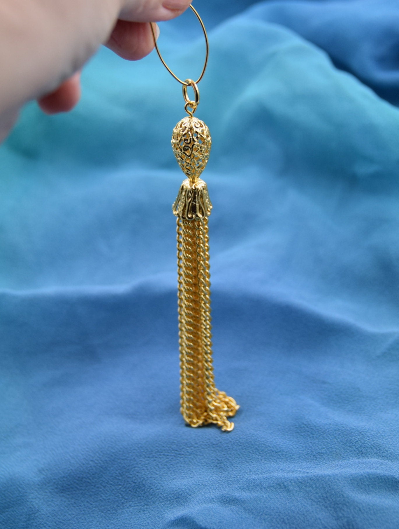 Filigree Tassel Gold Tassel Metal Tassel Chain Tassel Etsy