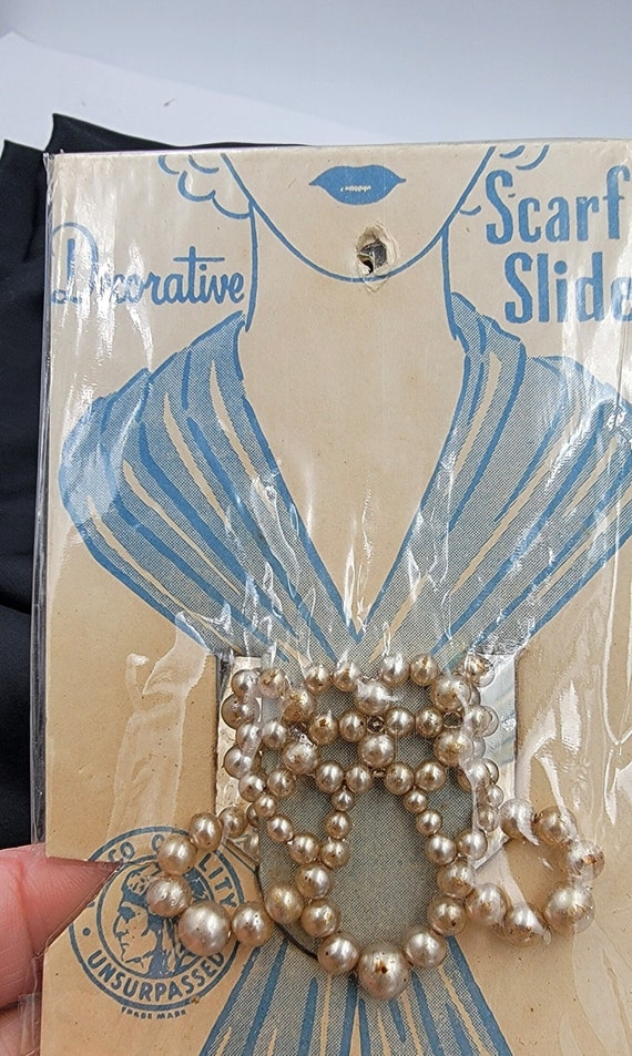 Vintage Scarf Slides, Woven Pearls, made in Japan, Pearl Scarf Slides, Made in Japan, 1930-1940