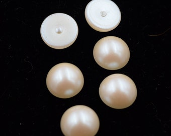 8 mm, Round Cabochons, Vintage Faux Pearls, Pearl Ivory Cabochon, Pearl Decorations, Made in Japan, Pearl Embellishments, 12 pieces