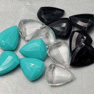 Vintage Deco Bead, Faceted Crystal Acrylic Teardrop, Wedding Beads, Vintage Faceted Teardrop Clear, Black, Turquoise, 10 pieces,18x14mm