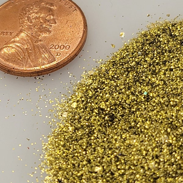 Ultra-Fine Gold Glitter,  Glitter, Solvent Resistant, Nail Glitter, Art Glitter, Craft Glitter, 1 ounces,  Gold, 3 tablespoons