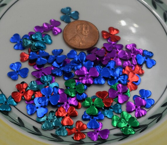 Paillettes En Forme De Fleur 10 Mm – Lot De 50 Pièces Pour Couture, DIY, Décoration (PVC, Multicolores)