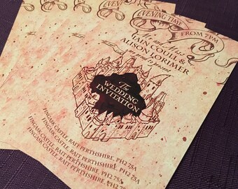 Marauders Map Style Harry Potter Inspired Wedding And Event Etsy