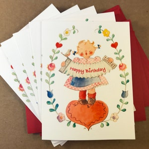 Greeting Cards "Happy Birthday Sing Along" - 5-Pack - Mimi's Vintage Art