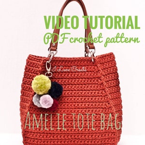 Video Tutorial Crochet Tote Bag Pattern Amelie Pdf Pattern | Etsy