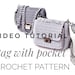 gea v d heide reviewed Crossbody bag with pocket PDF pattern Crochet pattern Video tutorial Crochet handbag Tshirt yarn Crochet bag pattern Gift for knitters