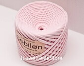 Blush Pink cotton yarn T-shirt yarn Art yarn Cotton fabric yarn Puffy zpagetti yarn Cotton cord roll 100 m 109 yards
