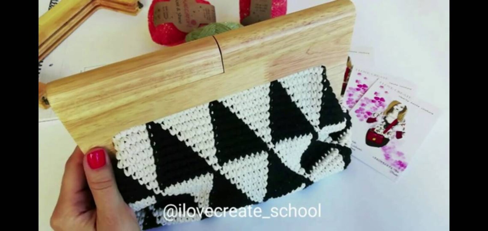 Crochet pattern Kiss Lock clutch Crochet clasp purse English Etsy