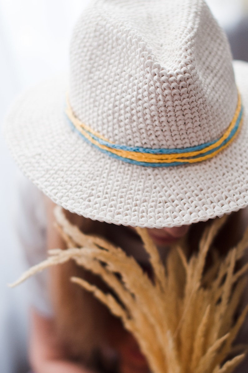 Raffia Hat Pattern Sun Hat Pattern Raffia Yarn Crochet Hat Etsy Australia