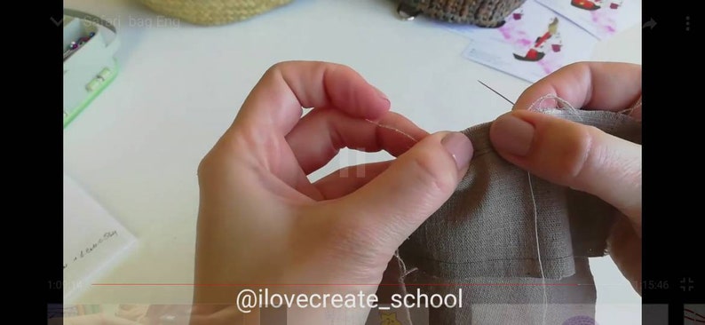 Crochet pattern Raffia waist bag Video tutorial Straw raffia image 9