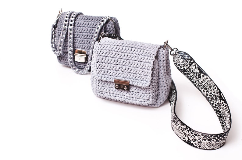 Crossbody bag with pocket PDF pattern Crochet pattern Video image 0