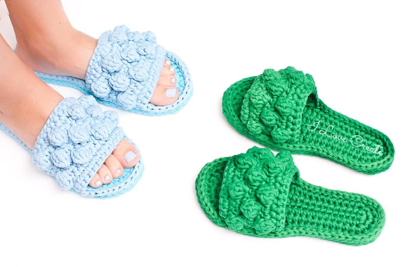 Bubble Slippers Video Tutorial Crochet Slipper Pattern Boho Etsy