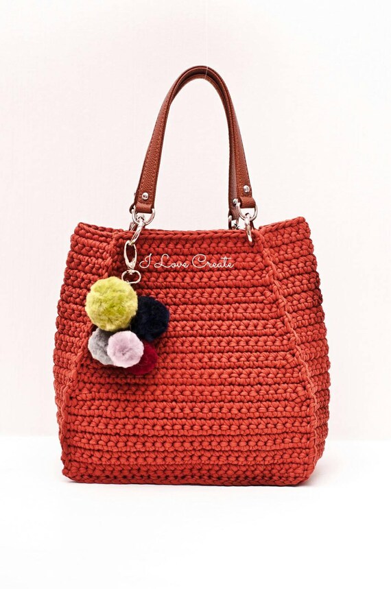 crochet tshirt yarn tote bag