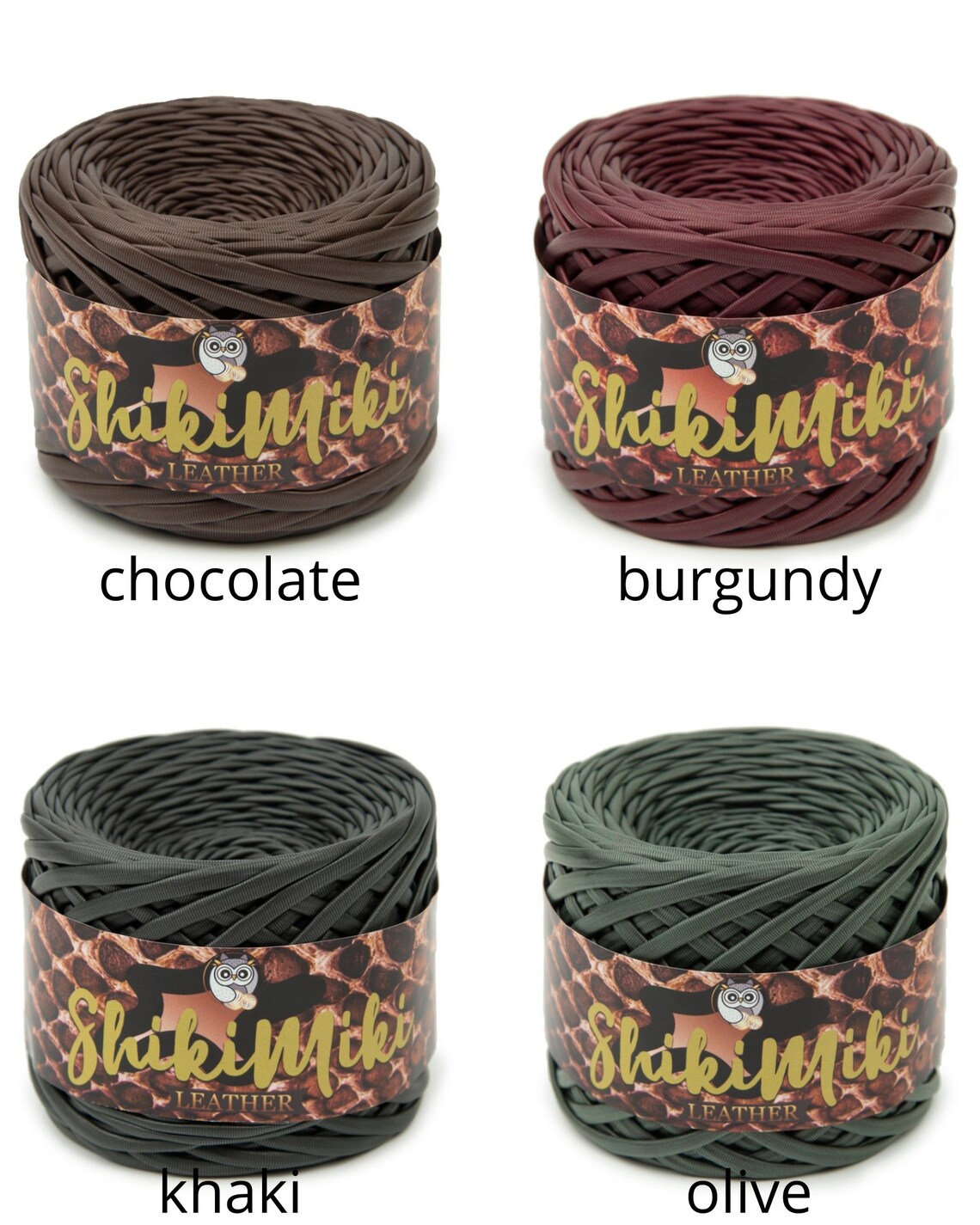 Leather yarn for bags leather cord caramel metallic yarn Etsy