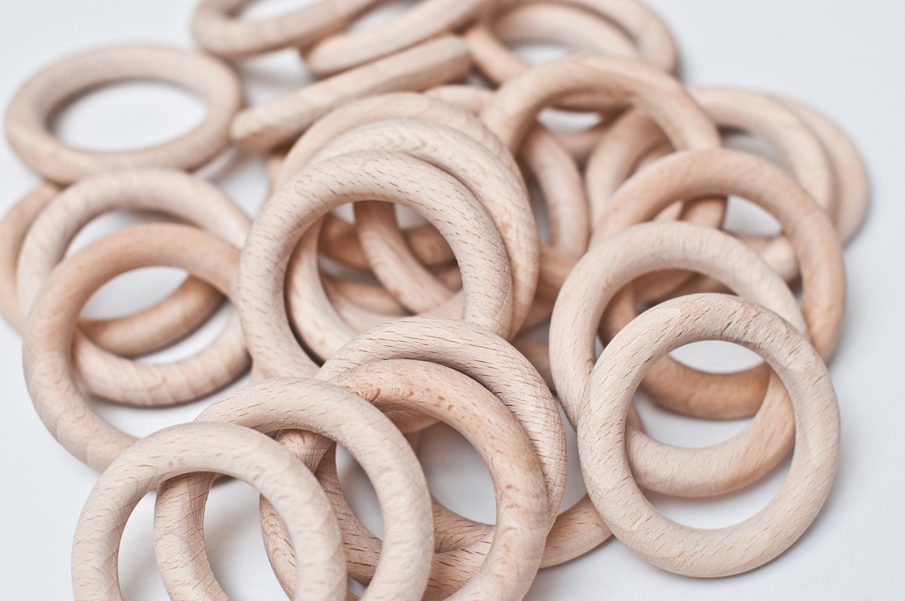 Round Unfinished Wood Ring Set of wood rings 3555 mm/ Etsy