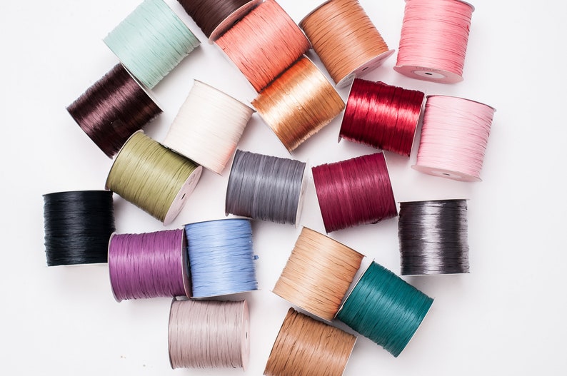 Straw Raffia Yarn 250 M/273 Yards Crochet Bag Raffia 100 Etsy