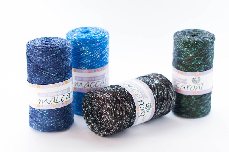 Marengo polyester rope Crochet textile glitter cord Macrame cord 3mm Crochet bag supplies Metallic rope Crochet thread