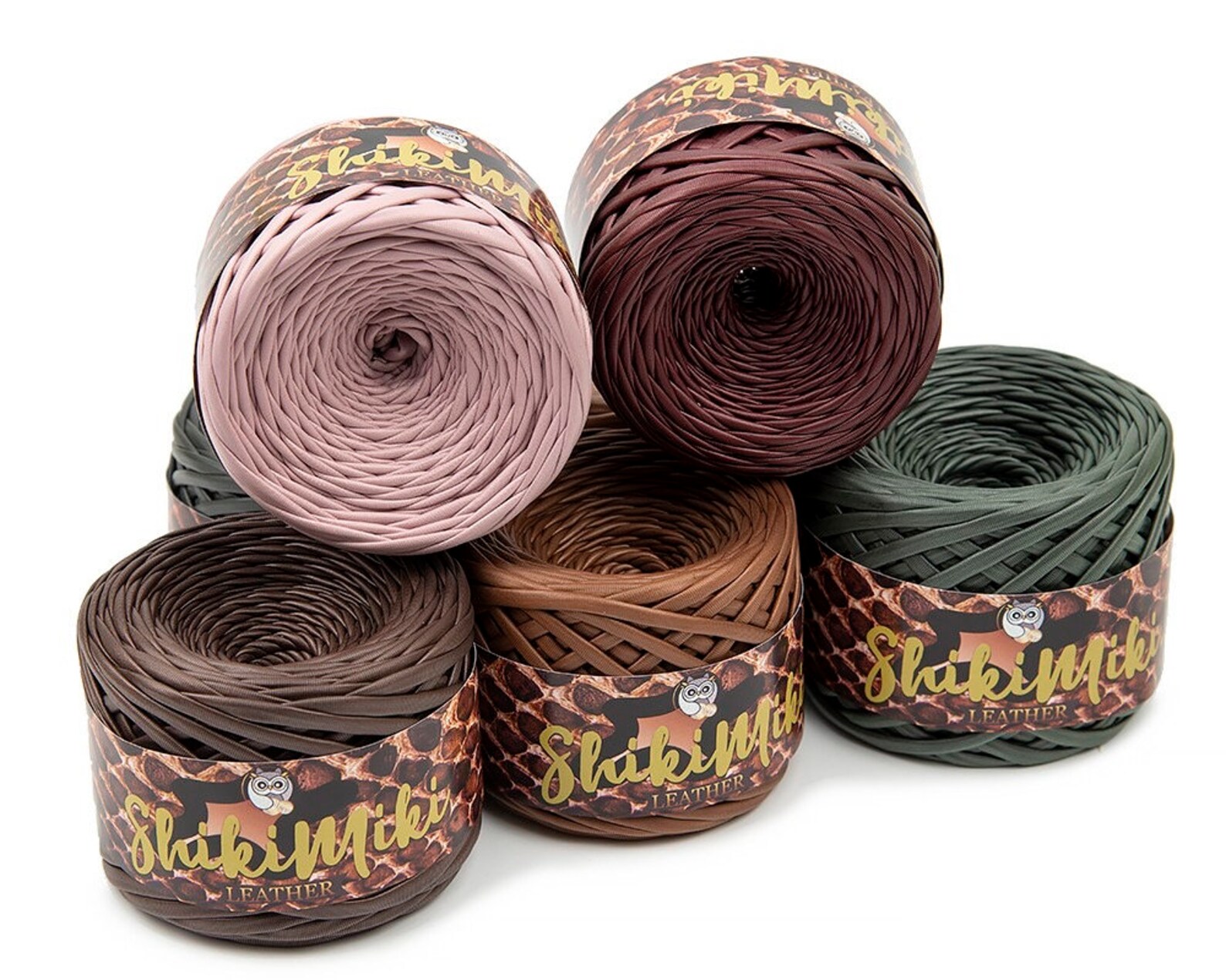 Leather yarn for bags leather cord caramel metallic yarn Etsy