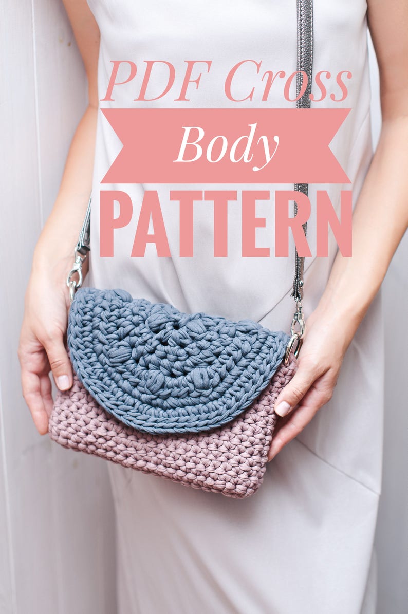 Free crochet pattern Crossbody flap bag PDF download pattern | Etsy