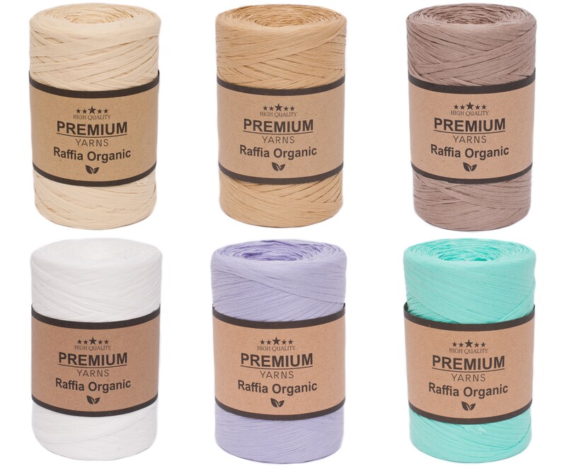 Raffia Organic Yarn 13 Colors Crochet Raffia Yarn 100 Plant Etsy