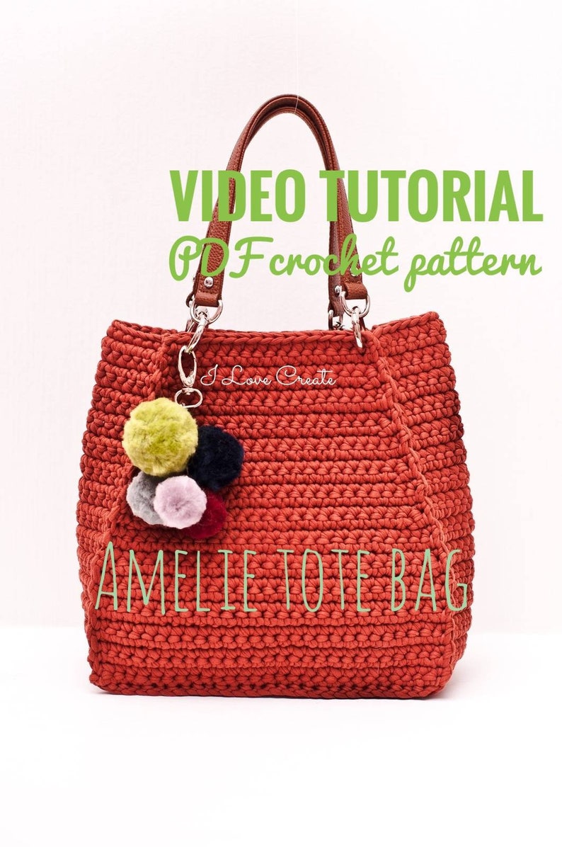 Video Tutorial Crochet Tote Bag Pattern Amelie Pdf Pattern Etsy
