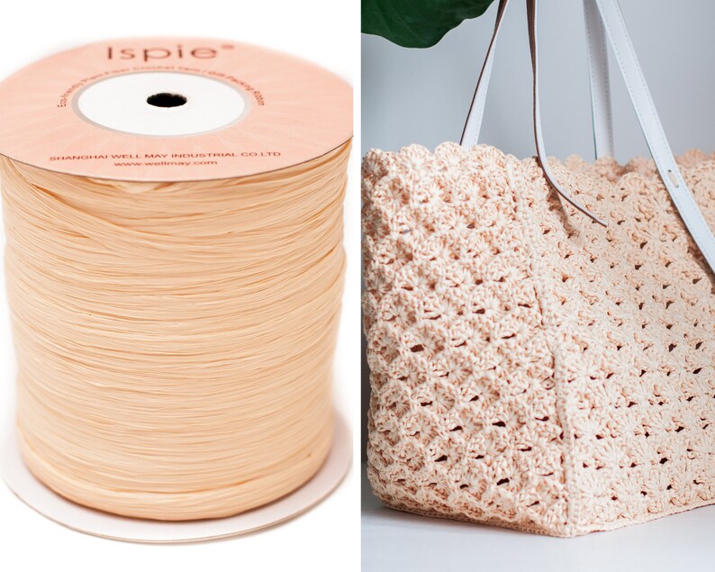 Straw Raffia Yarn 250 M/273 Yards Crochet Bag Raffia 100 Etsy