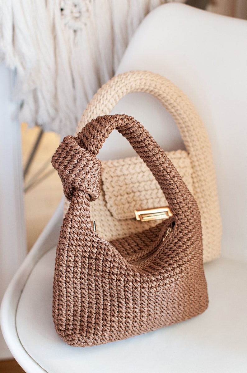 DIY Crochet Bag Baguette Bag Pattern Step by Step Video Etsy