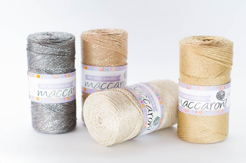 Marengo polyester rope Crochet textile glitter cord Macrame cord 3mm Crochet bag supplies Metallic rope Crochet thread