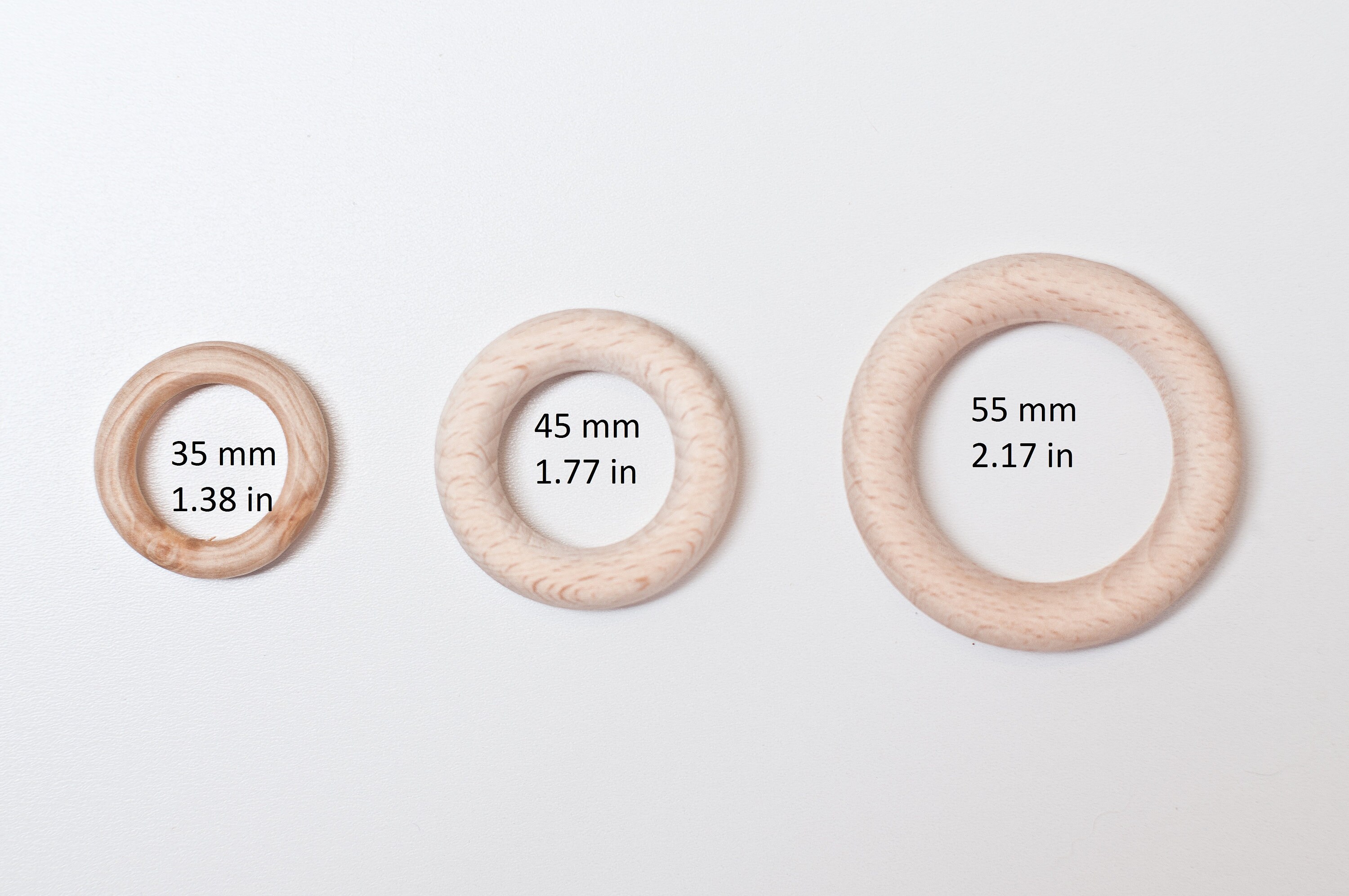 Round Unfinished Wood Ring Set of wood rings 3555 mm/ Etsy
