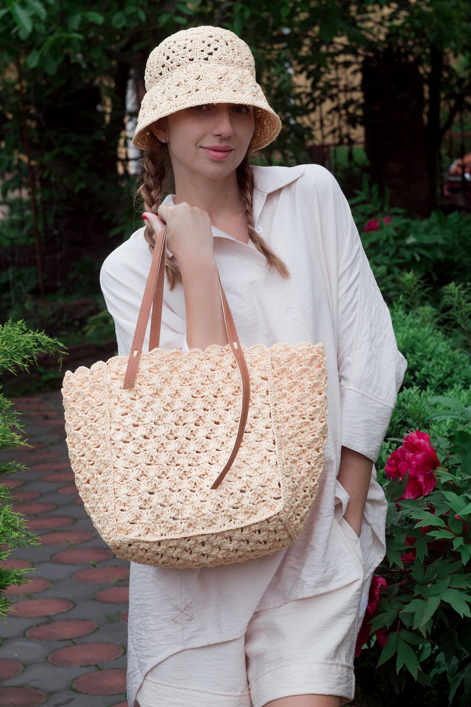 CROCHET PATTERN Raffia bag Video tutorial large shopper bag Etsy