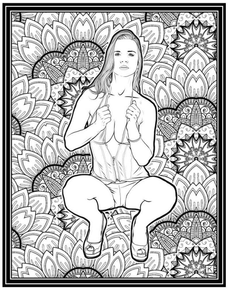 Softcore Erotic Coloring Book; LES BELLES; Volume #7; Gloss softcover 8.5&q...